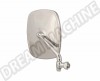 Rétroviseur Droit, Volkswagen Combi, 8/1967-7/1979, Bras Chromé, Inox Poli, Jonc Plastique Gris,211857514Finox