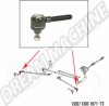 Rotule de barre de direction gauche ou droite pour Volkswagen 1302 et 1303 jusqu'à 1973 (coté exterieur)