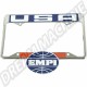 Support/Entourage de Plaque d'Immatriculation Arrière avec Logo EMPI USA pour Plaque au Format USA 150mm X 300mm