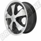 Jante Style FUCHS Noire Brillant avec Bordure en Aluminium Polie 5.5x15 pour Volkswagen Combi - 5 Trous 5x112 - Déport de 57 mm