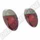 Cabochons de feu arrière couleur fumée pour Volkswagen Coccinelle 1200 & 1300 (la paire)