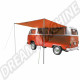 Auvent pare-soleil orange DM8515O, adaptable à tous véhicules avec gouttières ou rails d'auvent