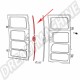 Mécanisme de porte battante avec tiges de verrouillage pour Combi 10/62-07/67 - Réf : 211841605D