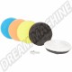 Set de Lustrage et Polissage pour Voiture - 7 Pièces, Diamètre 125 mm, Adaptable sur Meuleuse et Perceuse avec Adaptateur Inclus (Référence DM170423)
