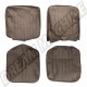  Housses de Sièges Avant Gauche et Droit en Vinyl Gaufré Marron pour Combi 1968-1972