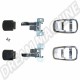 Kit Poignées de Porte Intérieure Chrome pour Combi Volkswagen T2 Bay, 1969-1972