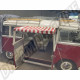 Auvent DM9863R pour porte latérale battante VW Combi Split et Brésilien jusqu'à 88, vintage vert et blanc