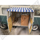 Auvent DM9863BL pour porte latérale battante VW Combi Split et Brésilien jusqu'à 88, vintage bleu et blanc