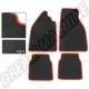 Jeu de 4 Tapis de Sol Noir DM92503R avec Liseré Rouge pour Coccinelle, Talonnette Conducteur 