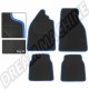 Jeu de 4 Tapis de Sol Noir avec Contour Bleu pour Volkswagen Coccinelle - Moquette Noire