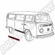 Tole de réparation Bas de caisse droit côté passager extérieur 4,5cm Volkswagen Combi 08/67-07/79