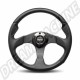 Volant Momo Jet 320 mm en cuir noir avec insert en carbone