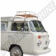 Porte-Bagages de Toit, 2 Arceaux, Acier Inoxydable, Lattes Bois, Combi T2 Volkswagen