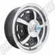 Jante Sprintstar Noire et Aluminium Polie 5x15 5 Trous 5x205 pour VW Coccinelle, 181, Karmann Ghia, Combi et Kombi Brésil
