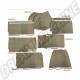 Ensemble Complet de Rideaux Vert Van Dyke pour VW T25 Westfalia Joker