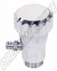 Remplissage d'huile en aluminium, Volkswagen Beetle, Karmann Ghia, Bus, Air-cooled, bouchon à canelures, aluminium poli, raccord 1/4" NPT, ligne de respiration, ventilation, compartiment moteur.